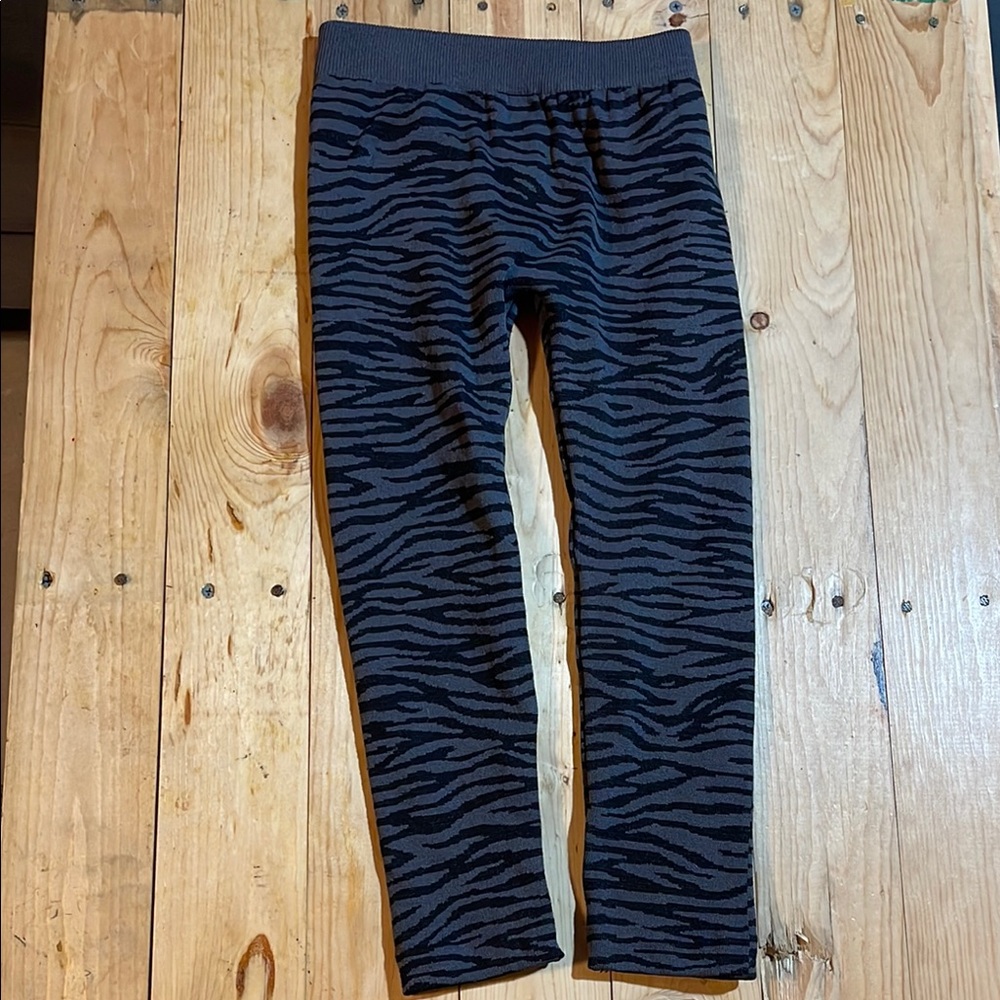 Kids Black Zebra Print Leggings